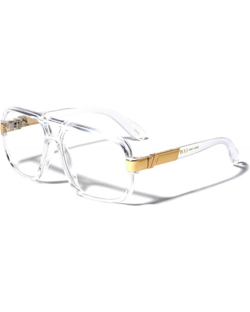 Gazelle Swag Square Oversized Sunglasses w/Clear Lenses Clear & Gold Clear $8.45 Oversized