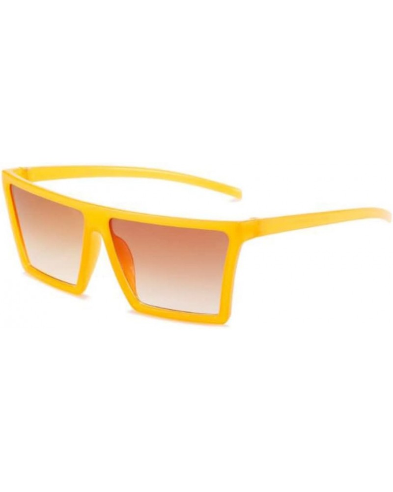 Outdoor Travel Sunshade Sunglasses Square Large Frame Sunglasses UV Protection Glasses Orange $5.42 Square