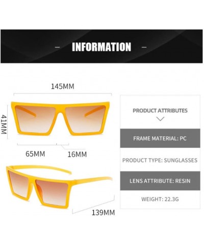 Outdoor Travel Sunshade Sunglasses Square Large Frame Sunglasses UV Protection Glasses Orange $5.42 Square