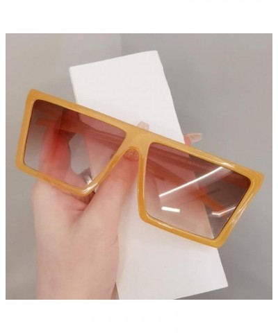 Outdoor Travel Sunshade Sunglasses Square Large Frame Sunglasses UV Protection Glasses Orange $5.42 Square