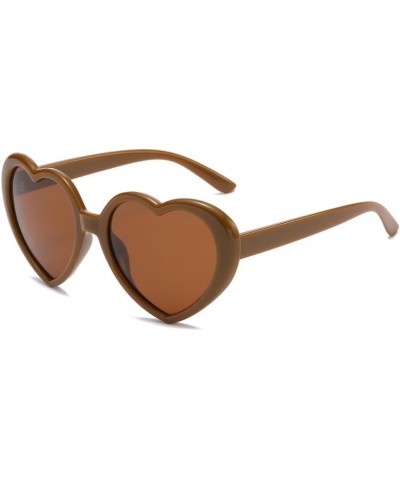 Women Polarized Love Heart Sunglasses,Fashion Cute Heart Glasses Vintage Eyewear Sunglasses for Ladies Coffee $5.82 Heart