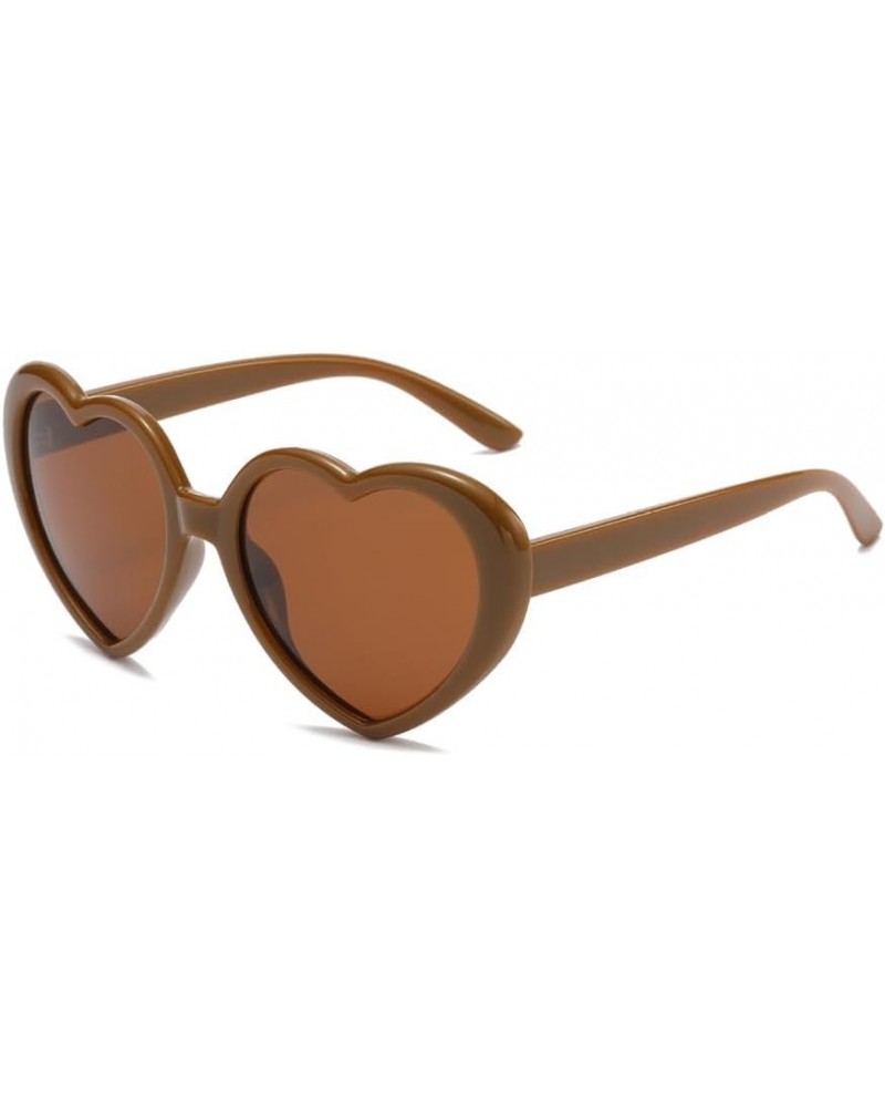 Women Polarized Love Heart Sunglasses,Fashion Cute Heart Glasses Vintage Eyewear Sunglasses for Ladies Coffee $5.82 Heart