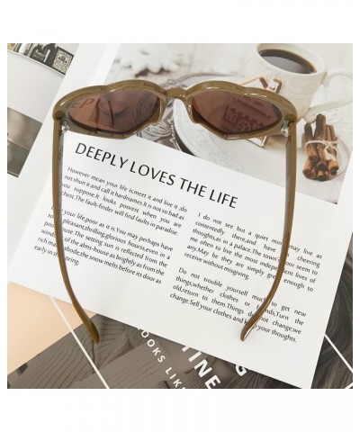 Women Polarized Love Heart Sunglasses,Fashion Cute Heart Glasses Vintage Eyewear Sunglasses for Ladies Coffee $5.82 Heart