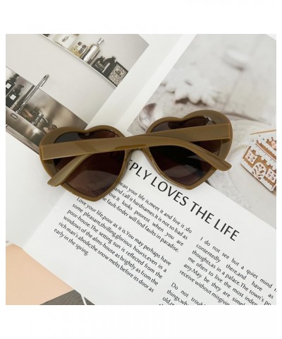 Women Polarized Love Heart Sunglasses,Fashion Cute Heart Glasses Vintage Eyewear Sunglasses for Ladies Coffee $5.82 Heart