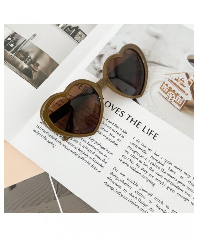 Women Polarized Love Heart Sunglasses,Fashion Cute Heart Glasses Vintage Eyewear Sunglasses for Ladies Coffee $5.82 Heart