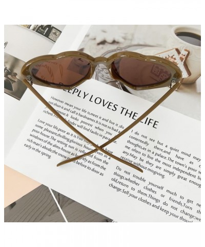 Women Polarized Love Heart Sunglasses,Fashion Cute Heart Glasses Vintage Eyewear Sunglasses for Ladies Coffee $5.82 Heart