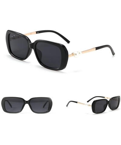 Luxury Oversized Rectangle Sunglasses Woman 2021 Square Pearl Sun Glasses Female Gradient Retro Elegant Ladies Eyewear Black ...