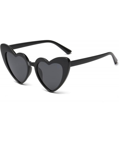 Polarized Heart Shaped Sunglasses for Women Vintage Fashion Cat Eye Lovely Style Sun Glasses 03 Black/Grey $6.75 Cat Eye