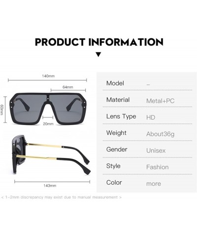 Large Frame Fashion Sunglasses for Men and Women for Outdoor Vacation Sunglasses Womens (Color : Grey, Size : One Size) One S...