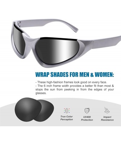 Wrap Around Fashion Sunglasses for Men Women Trendy Swift Oval Dark Futuristic Sunglasses Shades Glasses Eyeglasses Z Butterf...