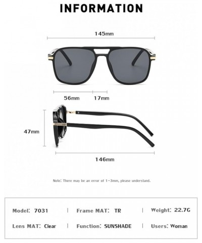 Retro Large Frame Square Sunglasses for Men and Women Outdoor (Color : A, Size : 1) 1 D $19.94 Designer