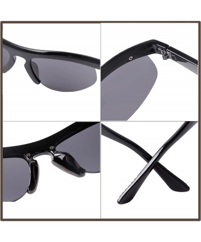 Y2k Sunglasses for Women Men Fashion Rectangle Sport Sunglasses Trendy Futuristic Semi-Rimless Sun Glasses Pink/grey $5.19 Re...