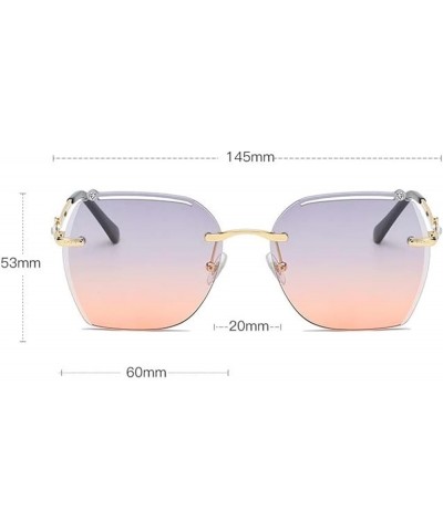 Ladies Rimless Metal Sunglasses Outdoor Decoration Street Shooting Holiday Live Glasses (Color : F, Size : Medium) Medium B $...