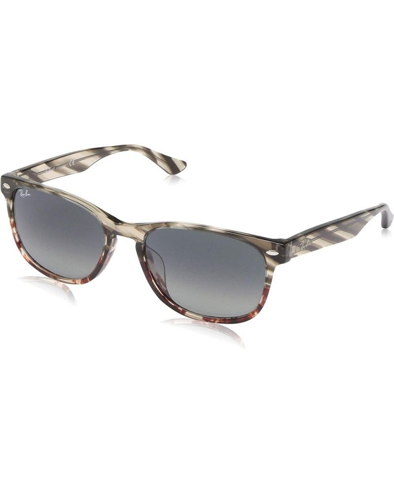 Rb2184f Low Bridge Fit Square Sunglasses Grey Gradient Brown Stripe/Grey Gradient Dark Grey $69.00 Square