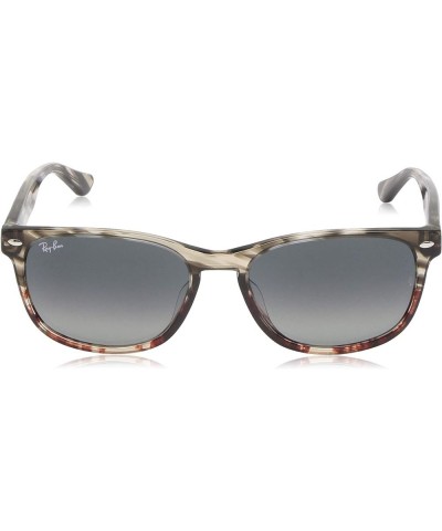 Rb2184f Low Bridge Fit Square Sunglasses Grey Gradient Brown Stripe/Grey Gradient Dark Grey $69.00 Square