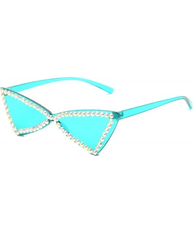 Sexy Cat Eye Sunglasses Women Rimless Vintage Rhinestone Sun Glasses Female Lady Candy Color Eyewear Triangle Shades 2pcs-pin...