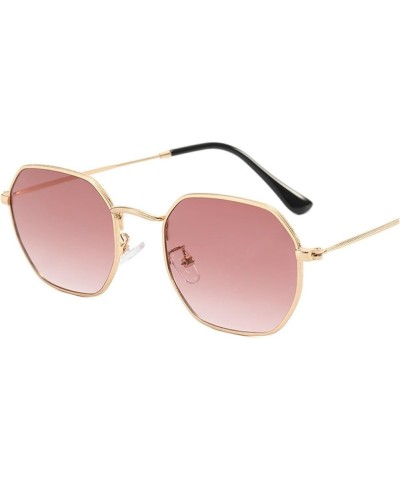 Fashion Metal Frame Men's And Women's Sunglasses Personalized Simple Outdoor Vacation UV400 Sunglasses E $19.26 Designer