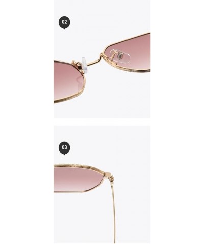 Fashion Metal Frame Men's And Women's Sunglasses Personalized Simple Outdoor Vacation UV400 Sunglasses E $19.26 Designer