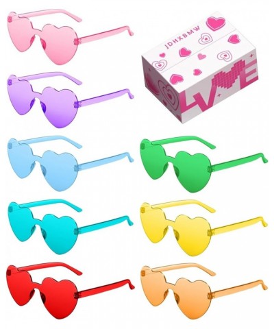 Heart Shaped Sunglasses Candy Color Rimless Fun Heart Sunglasses for Women Men Party Favors 8*multicolor D $7.13 Heart