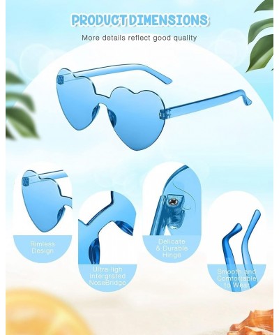 Heart Shaped Sunglasses Candy Color Rimless Fun Heart Sunglasses for Women Men Party Favors 8*multicolor D $7.13 Heart