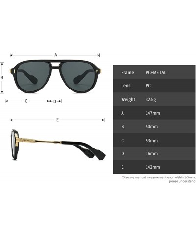 Retro Double Bridges Pilot Men Sunglasses Fashion Metal Shades UV400 Trending Rivets Women Luxury Sun Glasses Black&brown $9....