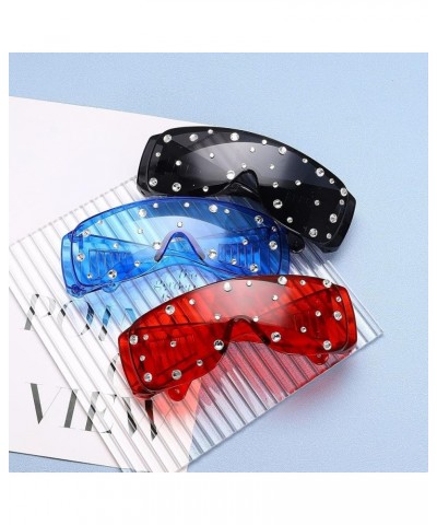 Retro Oversize Women Rhinestone Sunglasses Crystal Sparkling Bejewelled Trendy bling bling Square Sun Glasses Black $9.50 Square