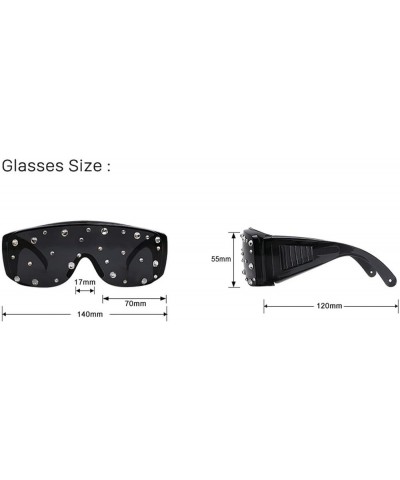 Retro Oversize Women Rhinestone Sunglasses Crystal Sparkling Bejewelled Trendy bling bling Square Sun Glasses Black $9.50 Square