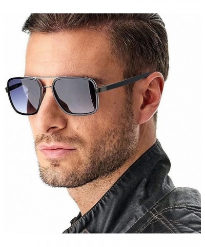 Fashion Large Frame Men and Women Box UV400 Sunglasses Outdoor Beach Shade Decorative Sunglasses (Color : B, Size : Medium) M...