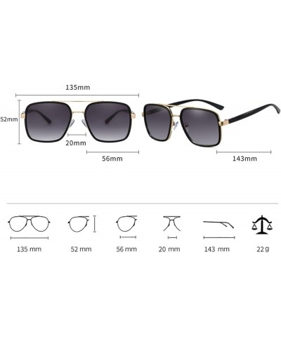 Fashion Large Frame Men and Women Box UV400 Sunglasses Outdoor Beach Shade Decorative Sunglasses (Color : B, Size : Medium) M...