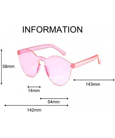 Love Heart Shaped Rimless Sunglasses PC Frame Resin Lens Sunglasses UV400 Sunglasses Rose Red $6.29 Rimless