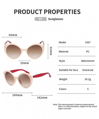 Fashion Cat Eye Women Sunglasses Outdoor Vacation Sun Shade Beach (Color : A, Size : Medium) Medium A $20.21 Designer