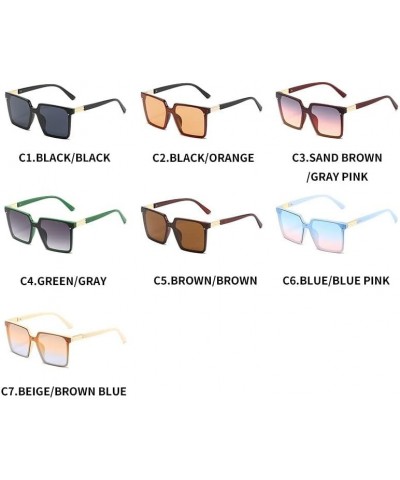 Rimless Square Punk Big Frame One Piece Multicolor Dazzling Versatile One Piece Sunglasses Sun Glasses for Men Women (Color :...