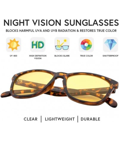 Night Vision Glasses for Men and Women Anti Glare Safety for Night Day Driving HD Yellow Tinted Sunglasses Turin Tortoise $15...