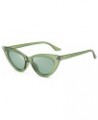 Retro Triangle Sunglasses Narrow Cat Eye Sunglasses for Women Clout Goggles Plastic Frame Green $3.22 Round