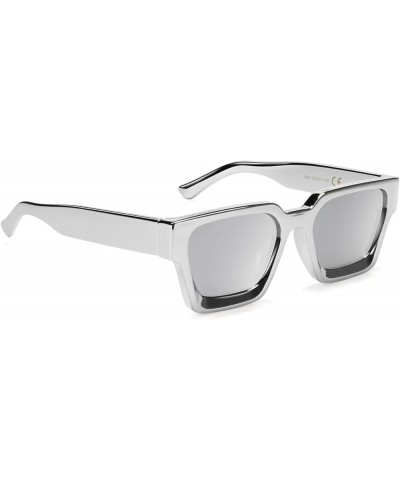 Trendy Square Sunglasses for Men Women Fashion Thick Rectangle Sun Glasses UV Protection Shades Designer Style Silver $11.77 ...