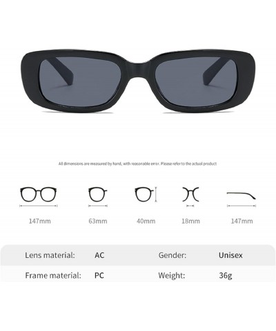 Rectangle Sunglasses for Women Men Trendy 90s Retro Sunglasses Vintage Fashion Man Metal Eyewear UV400 Protection Black $11.2...