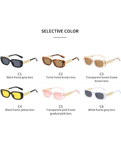 Rectangle Sunglasses for Women Men Trendy 90s Retro Sunglasses Vintage Fashion Man Metal Eyewear UV400 Protection Black $11.2...