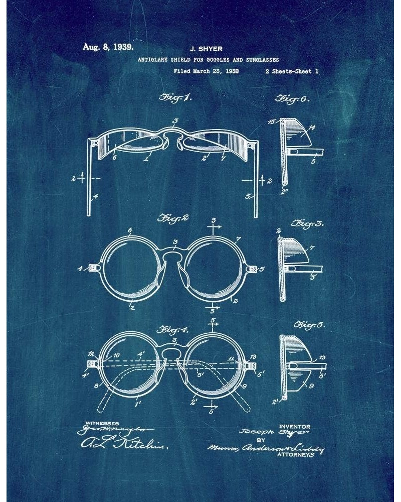 Antiglare Shield For Goggles And Sunglasses Patent Print (13" x 19") M12242 18" x 24" Midnight Blue $13.70 Designer