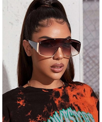 Women Fashion Square Frame Sunglasses for Ladies Glasses (Color : B, Size : 1) 1 B $19.20 Designer