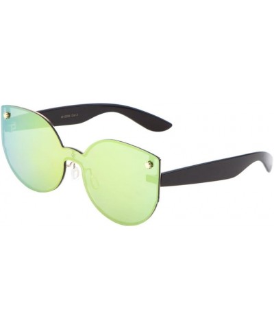 Sun Star Studded One Piece Shield Cat Eye Sunglasses Green $10.95 Cat Eye