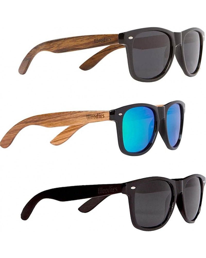 Walnut Zebra and Ebony Wood Sunglasses with Polarized Lenses $35.67 Wayfarer