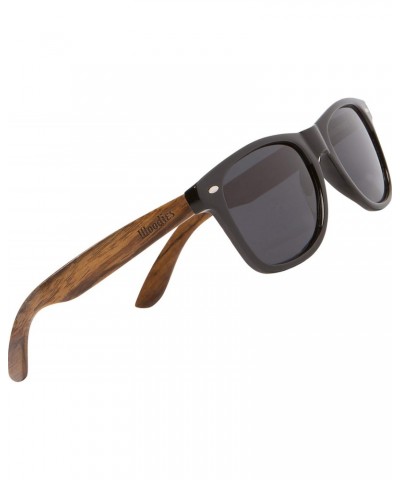 Walnut Zebra and Ebony Wood Sunglasses with Polarized Lenses $35.67 Wayfarer