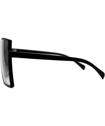 80s Squared Rectangular Thin Plastic Oversize Sunglasses Matte Black Gradient Black $9.51 Rectangular