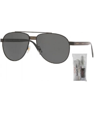 VE2209 Phantos Sunglasses For Men + BUNDLE with Designer iWear Eyewear Care Kit Black/Grey $92.25 Panto