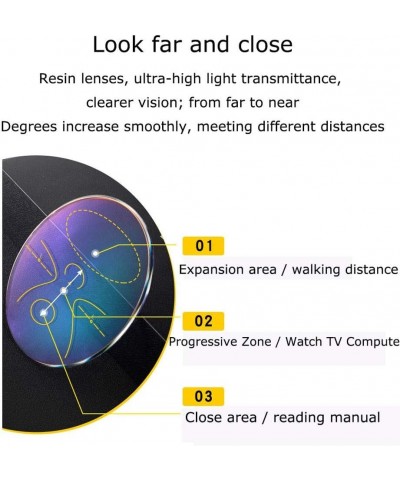 Mens Smart Progressive Multifocus Presbyopia Glasses,Fashion Pilot UV400 Discolored Presbyopia Sunglasses,Gray,+300 +225 Gray...