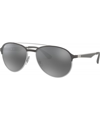 Women's Rb3606 Aviator Sunglasses Matte Grey on Silver/Grey Mirrored Silver Gradient $42.00 Aviator