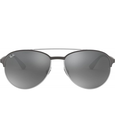 Women's Rb3606 Aviator Sunglasses Matte Grey on Silver/Grey Mirrored Silver Gradient $42.00 Aviator