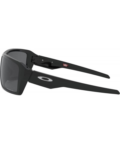 Men's Oo9380 Double Edge Rectangular Sunglasses Polished Black/Prizm Black Polarized $43.84 Rectangular