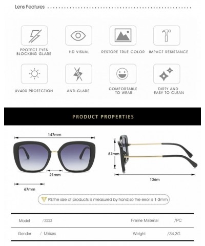 Square Large Frame Trendy Outdoor Men's And Women's Sunglasses G $17.98 Square