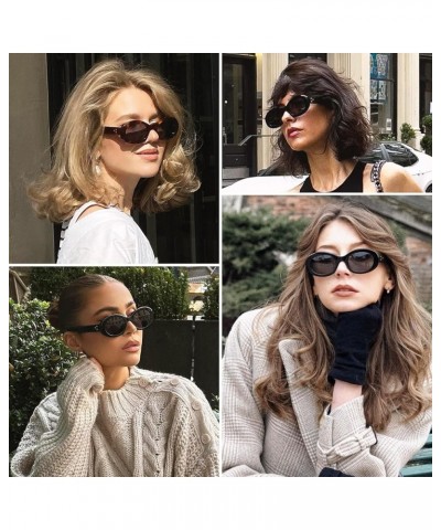 Oval Retro Trendy Sunglasses for Women Cool Cute Fashion 90s Style MS52371 C4 Lightbrown/Brown $10.39 Oval